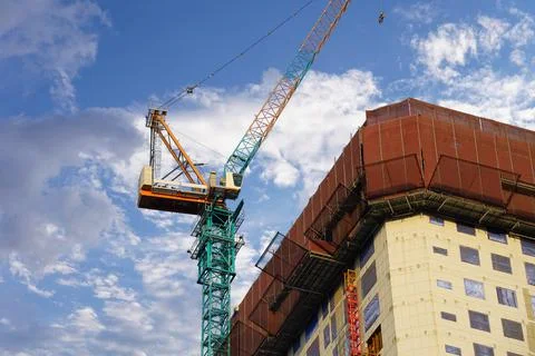 Crane and Construction Work Landscape Stock Photos