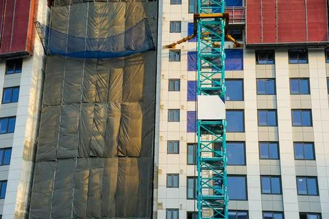 Crane and Construction Work Landscape Stock Photos