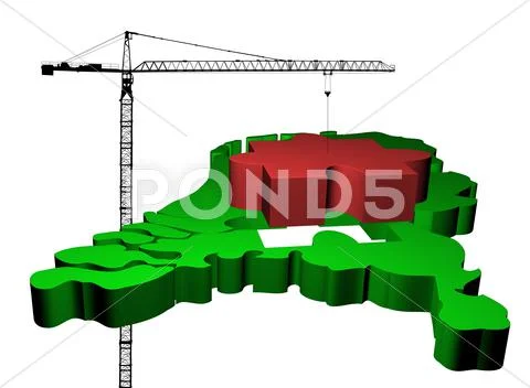 Crane and map of netherlands Stock Illustration