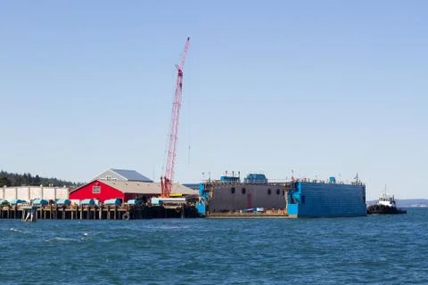 Crane and Pier Stock Photos