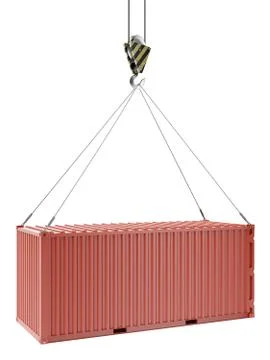 Crane and red container 스톡 일러스트