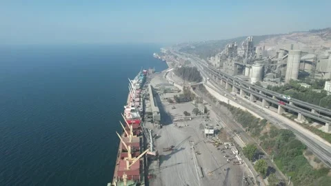 Crane and ships Stock Footage 212222380