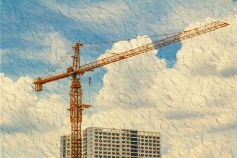 Crane and sky Stock Photos