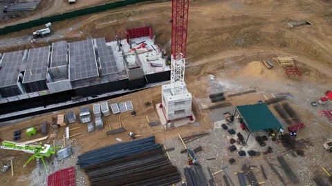 Crane and workers on the construction site Stock-Footage 171810217