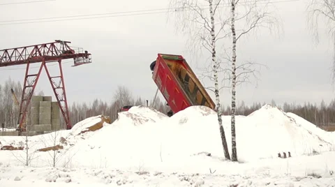 Crane and working dump (2) Stock Footage 48631516