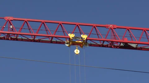 Crane Arm showing Pulley System Stock Footage 68323803