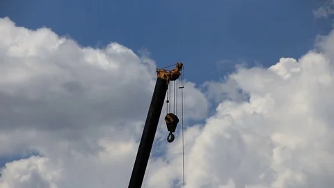 Crane arm at sky background Video stock 81488390