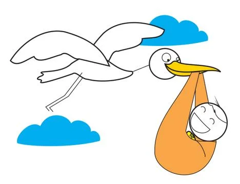 Crane Baby Stock Illustration
