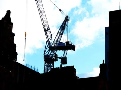 Crane on background on blue sky Stock Photos