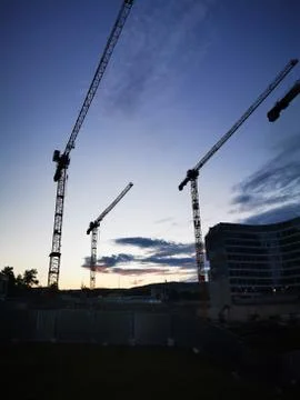 A crane in the background Stock Photos