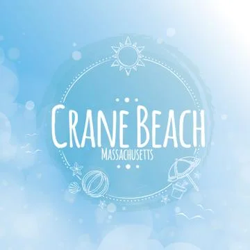 Crane Beach Label Stock Illustration