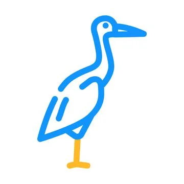 Crane bird color icon vector illustration Stock Illustration