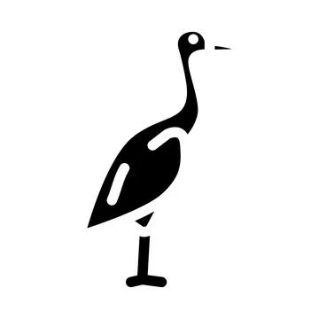 Crane bird glyph icon vector illustration Stock Illustration