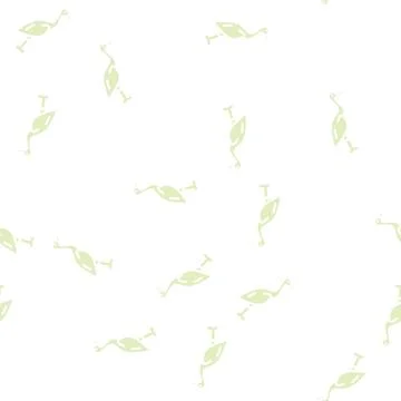 Crane bird glyph vector seamless pattern Stock Illustration