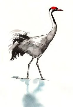 Crane bird Illustrazione stock