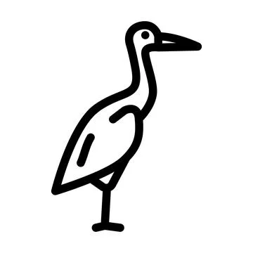 Crane bird line icon vector illustration Stock Illustration