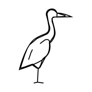 Crane bird line icon vector illustration Stock Illustration