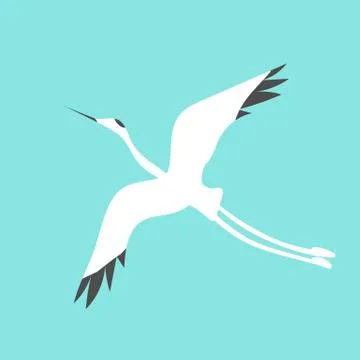 Crane bird logo 스톡 일러스트