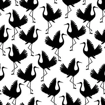 Crane birds vector illustration Stock Illustration