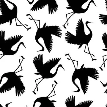 Crane birds vector illustration Stock Illustration