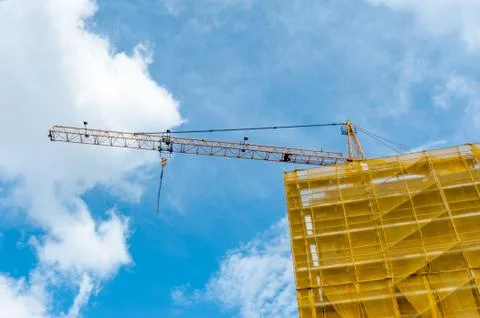 Crane with blue sky Stock Photos