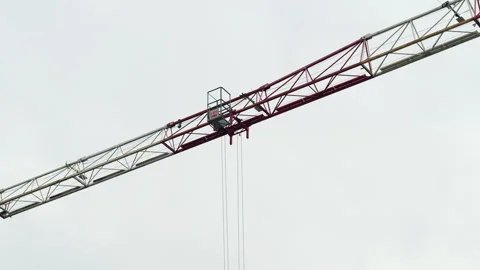 Crane Boom Exiting with Cable Stock Footage 321427393