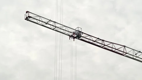 Crane Boom in Frame with Trolley Motion Stock Footage 321430248