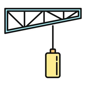 Crane boom lifting heavy load icon illustration Stock Illustration