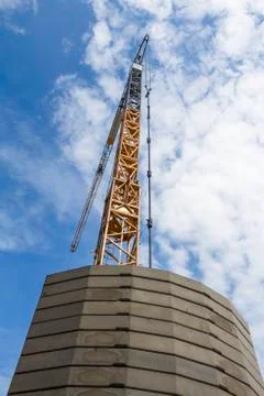 Crane bottom up with sky in background Foto stock