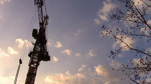 Crane build on sky Stock Footage 44119974