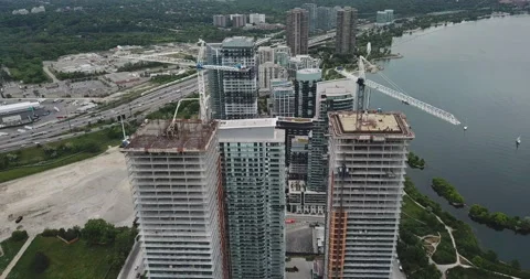 Crane Building Condo Stock Footage 141978091