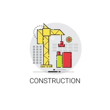Crane Building Construction Engineering Icon Stock Illustration