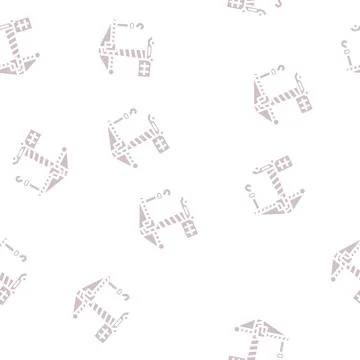 Crane building construction glyph vector seamless pattern 스톡 일러스트