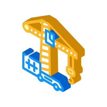 Crane building construction isometric icon vector illustration Ilustración de archivo