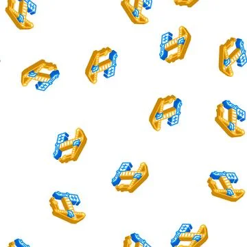 Crane building construction isometric icon seamless pattern Illustrazione stock