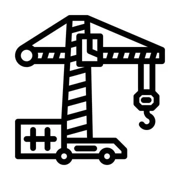 Crane building construction line icon vector illustration イラスト素材
