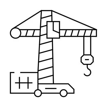 Crane building construction line icon vector illustration Ilustración de archivo