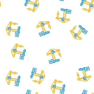 Crane building construction vector seamless pattern Stock Illustration
