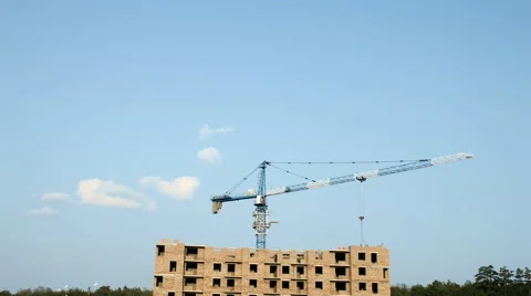 Crane at building site Stock Footage 66554823