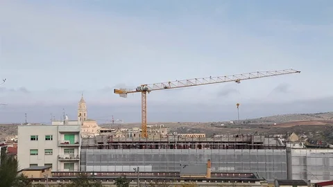 Crane, building, Work, Work in progress, Crane in action, Footage matera Video stock 70070654