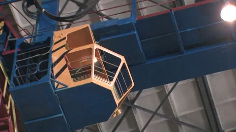 Crane cab in the shop Stock Footage 1184373