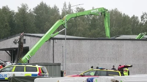 Crane car accident Stock Footage 196820087