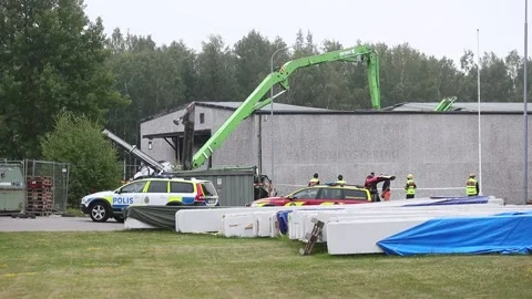 Crane car accident Stock Footage 196820088