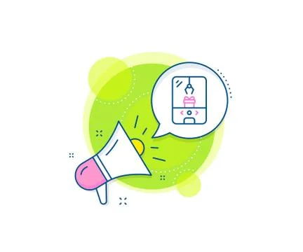Crane claw machine line icon. Amusement park sign. Vector Stock Illustration