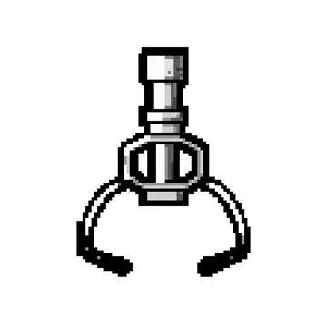 Crane claw machine pixel art vector illustration Stock Illustration