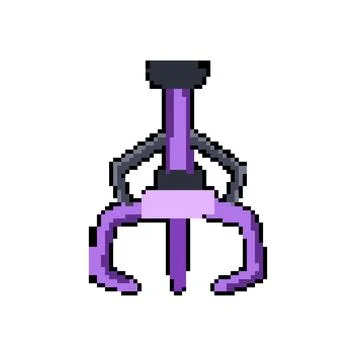 Crane claw machine pixel art vector illustration Stock Illustration