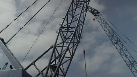 Crane with clouds in port Taman Video stock 123781025
