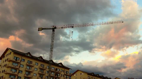 Crane in the cloudy sky Stock Footage 29131050