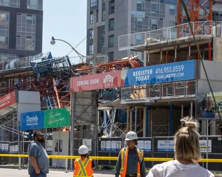 Crane Collapse at Dundas and River Street Stock Photos