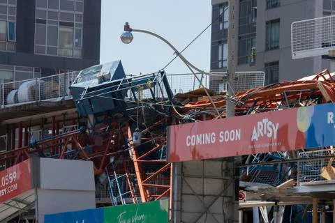 Crane Collapse at Dundas and River Street Stock Photos